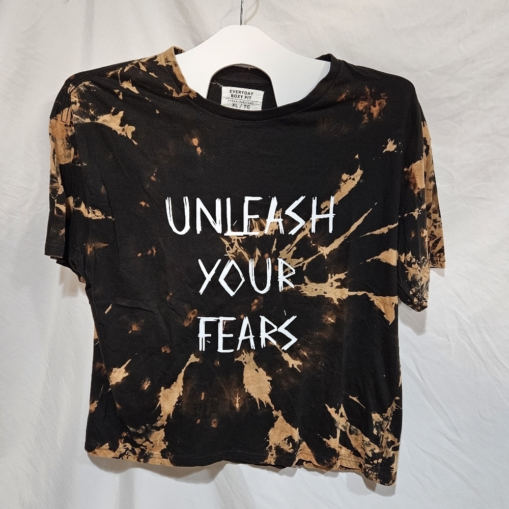 Paranoid Apparel Men's T-shirt X-Large Black Tye Dyed Unleash Your Fears